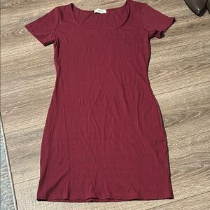 Burgundy CBRAND Short Sleeve Dress